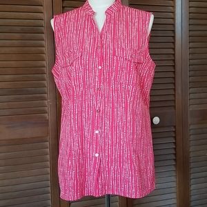 Short sleeve button-down blouse